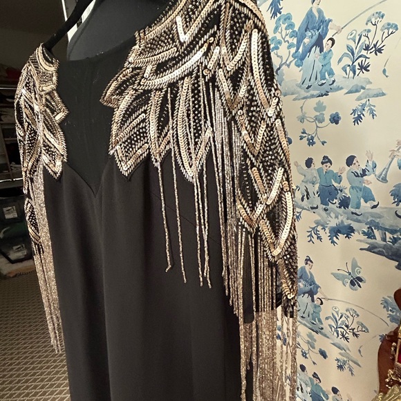 Aidan Mattox Black Cocktail Beaded Dress - Picture 6 of 12